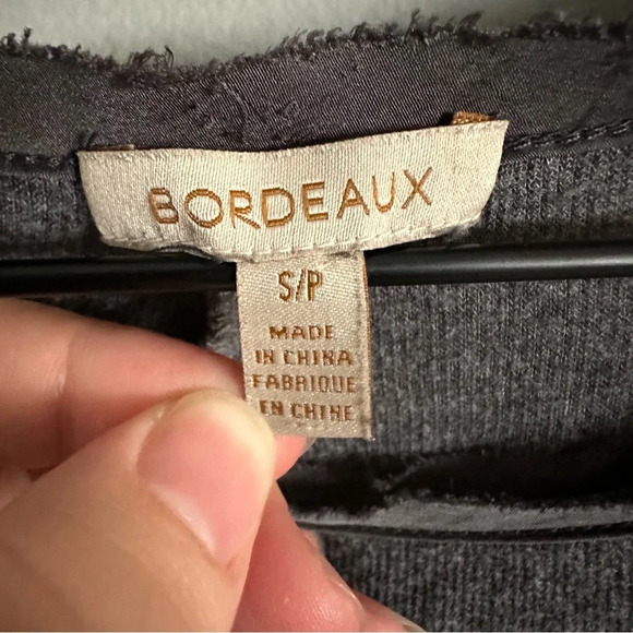 Bordeaux Grey and Black top with Lace detail and sheer backing. Small - Picture 5 of 9